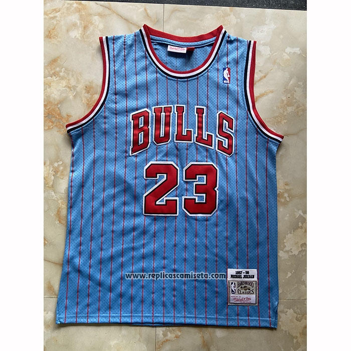 Camiseta Chicago Bulls Michael Jordan NO 23 Mitchell & Ness 1997-98 Azul3